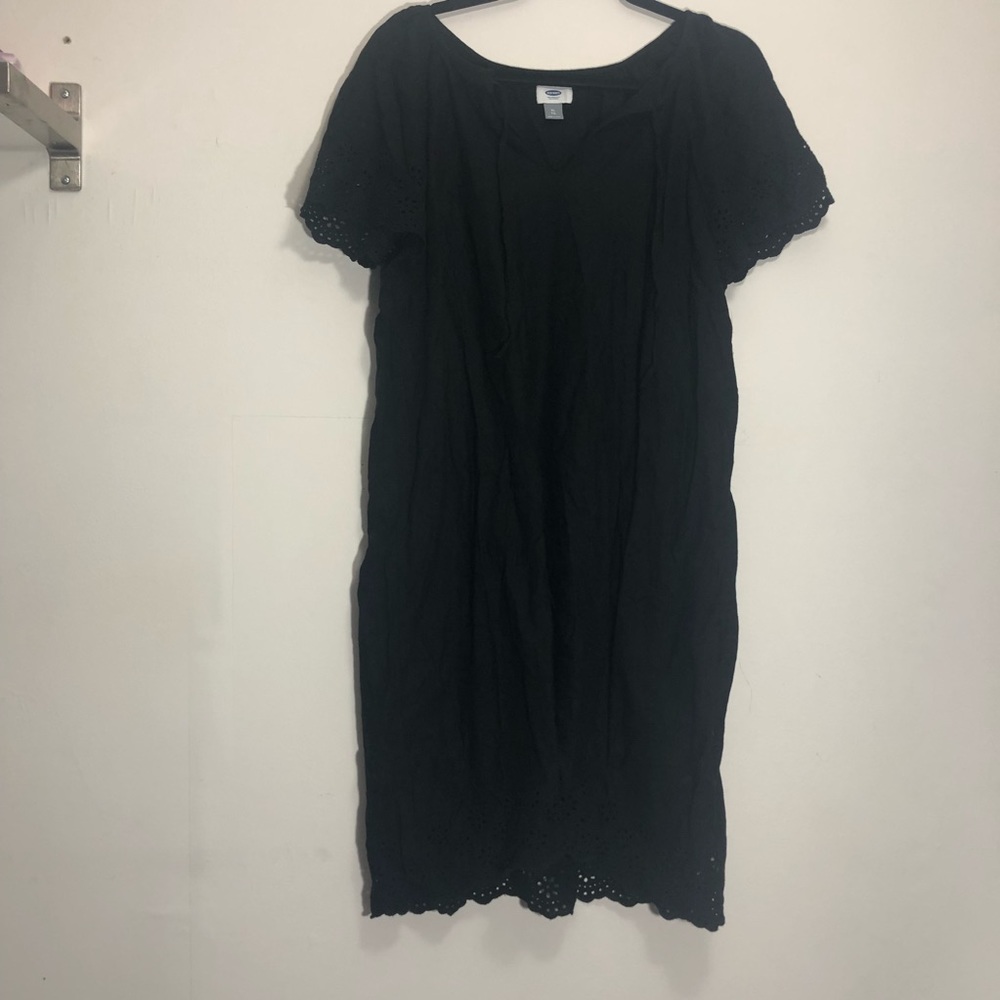 Black eyelet dress